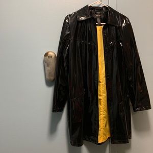 Shiny Black Raincoat